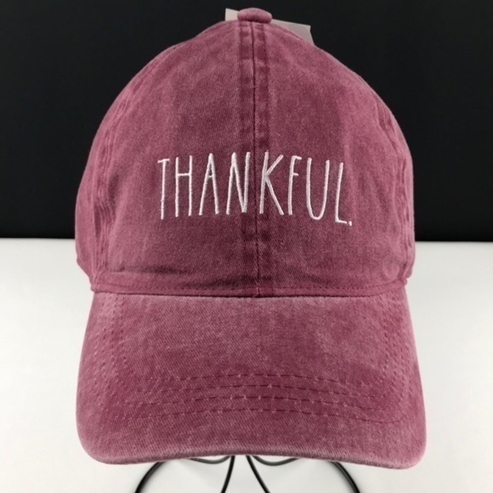 Rae Dunn - ‘Thankful ’ burgundy cap. OS. NWT